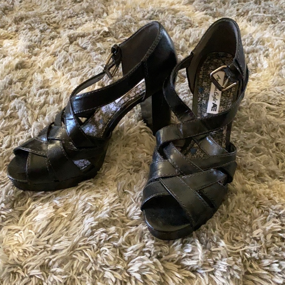 Black open toed heals